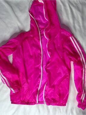 Bright Pink Hooded Windbreaker Jacket